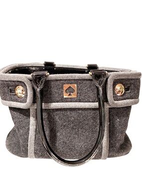 Kate Spade Alda Quinn Chestnut Hill Wool Bag Purse Grey Shoulderbag